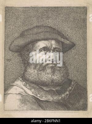 Bust of man with beard and necklace Bust of man with beard and necklace object type: picture Item number: RP-P-OB-66.645 Inscriptions / Brands: collector's mark, verso, stamped: Lugt 2228 Manufacturer : printmaker: Wallerant Vaillant (possible) Dated: 1637 - 1677 Physical characteristics: etching material: paper Technique: etching dimensions: plate edge: h × 103 mm b 84 mm Subject: beard Stock Photo
