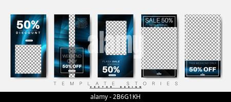 Editable Stories background template. Vector Design for social media. Stock Vector