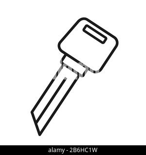 Key icon. Empty outline. Simple flat design for websites and apps Stock Vector