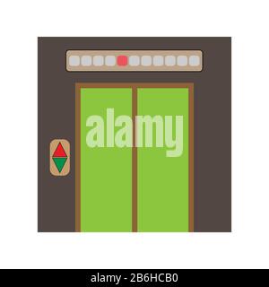 Colored Elevator icon. Simple flat design for websites and apps Stock Vector