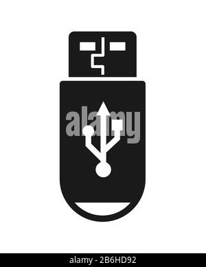 USB flash drive. Simple flat design for sites and applications Stock Vector