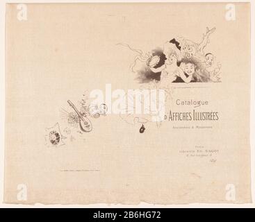 Dancer with her hands in a mask and tambourine on the back cover two masks, a guitar and a boeket. Manufacturer : printmaker Jules Cheret (listed building) printer Edmond Chaix (listed property) Place manufacture: Paris Date: 1891 Physical features: lithography in brown material: paper Technique: lithography (technique) Dimensions: sheet: h 329 mm × W 400 mmToelichtingProefdruk of the cover for: Catalog d'Posters illustrées Anciennes & Modernes. Paris: Ed. Sagot, 1891. Subject: female dancermaskcithern, mandolin, guitar, and right balalaikatambourine Stock Photo