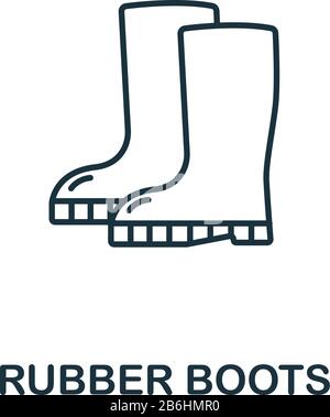 Rubber Boots icon from garden collection. Simple line Rubber Boots icon for templates, web design and infographics Stock Vector