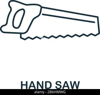 Hand Saw icon from garden collection. Simple line Hand Saw icon for templates, web design and infographics Stock Vector