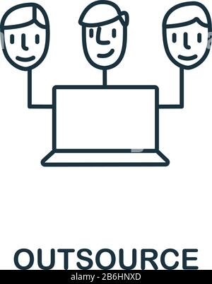 Outsource icon from headhunting collection. Simple line Outsource icon for templates, web design and infographics Stock Vector