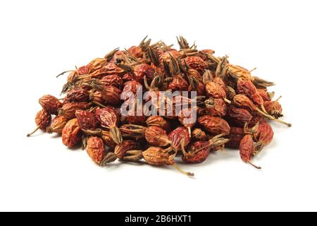 Dried rose hips isolated on white background Stock Photo