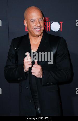 Westwood, USA. 10th Mar, 2020. Vin Diesel walking the red carpet at Premiere Of Sony Pictures' 'Bloodshot' held at Regency Village Theater on March 10, 2020 in Hollywood, California USA (Photo by Parisa Afsahi/Sipa USA) Credit: Sipa USA/Alamy Live News Stock Photo