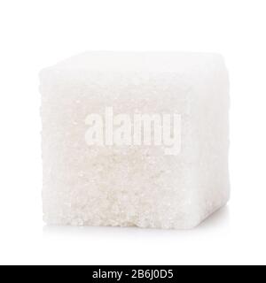 One piece of refined sugar Isolated on a white background Stock Photo