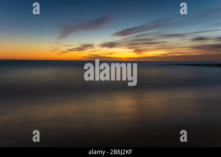 beautiful sky over the ocean before sunrise Stock Photo