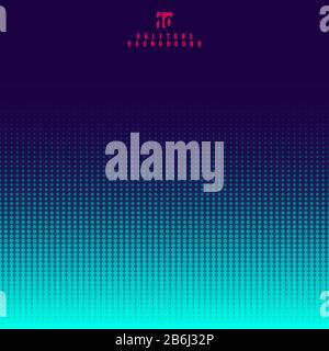 Blue halftone dots on purple background and texture. Vector illustration Stock Vector