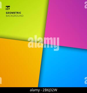 Abstract background colorful geometric square shape with shadow minimal style. Vector illustration Stock Vector