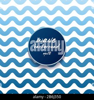 Abstract blue lines wave or wavy stripes pattern on white background. Vector Illustration Stock Vector
