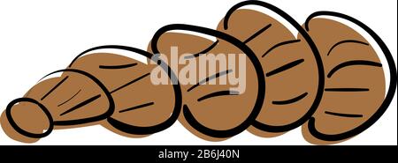 Sea shell. Vector doodle illustration. Isolated on white. Stock Vector