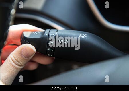 Car lighting switch for interior light bulb Stock Photo - Alamy
