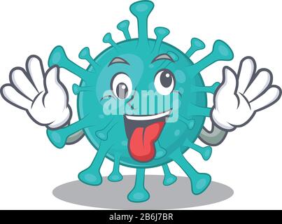 A picture of crazy face corona zygote virus mascot design style Stock Vector