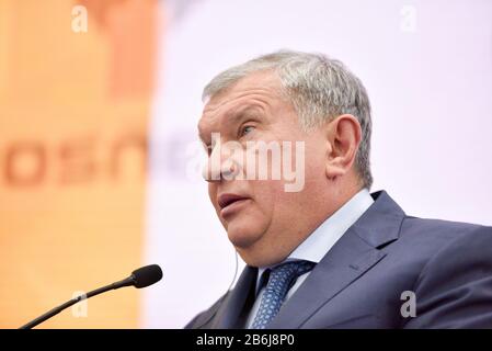 Saint Petersburg, Russia - June 2 2017.  St. Petersburg International Economic Forum SPIEF-2017. Igor Sechin - President, Chairman of the Management B Stock Photo