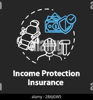Income protection insurance chalk RGB color concept icon. Open deposit. Work accident coverage. Personal fund. Policyholder idea. Vector isolated Stock Vector