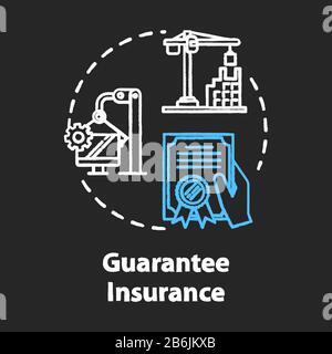 Guarantee insurance chalk RGB color concept icon. Financial paperwork. Safety coverage for property. Business contract idea. Vector isolated Stock Vector