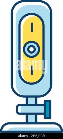 Webcam RGB color icon. Small digital video camera. Online chatting, conference. Surveillance. Portable recording gadget. Technology. Mobile device Stock Vector