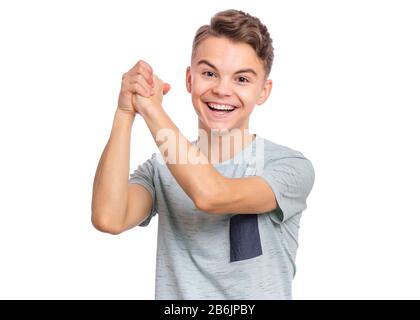 Boy emotions and signs Stock Photo