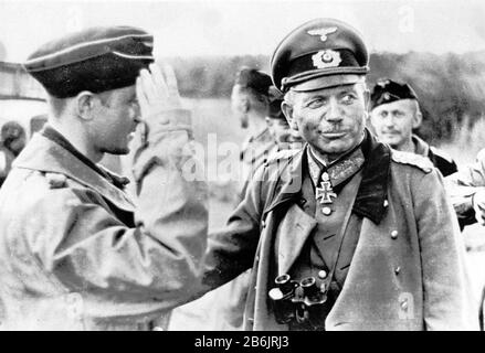 HEINZ GUDERIAN (1888-1954)  German general commanding Panzergruppe 2 on the Russian front in September 1941 Stock Photo