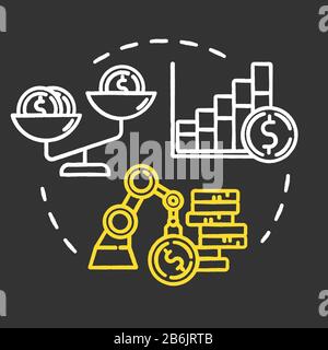 Financial strategies chalk RGB color concept icon. Coin and cash. Earning money. Capital growth. Accounting for income. Self-building idea. Vector Stock Vector
