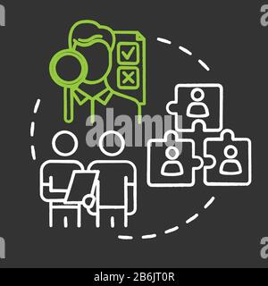 People expertise chalk RGB color concept icon. Problem solving. Cooperation for project. Professional advice. Building team idea. Vector isolated Stock Vector