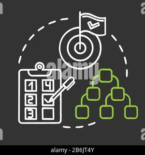 Priorities chalk RGB color concept icon. Productive timetable. Self-building and development. Taking on opportunities. Goal setting idea. Vector Stock Vector