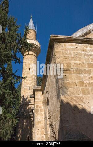 Minaret of the Arabahmet Camii, Şerabioğlu Sokak, Arabahmet, North Nicosia, Northern Cyprus Stock Photo