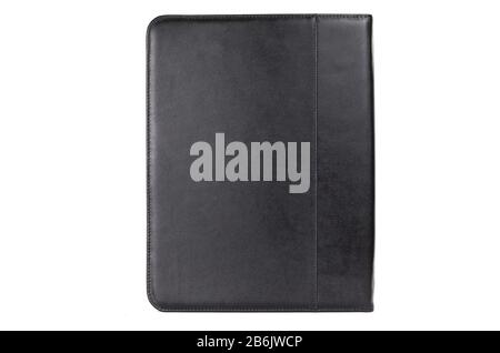 office leather folder for securities on a white background Stock Photo