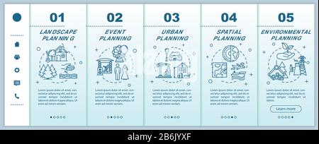 Landscape planning onboarding vector template. Engineering and architecture. Infrastructure building. Responsive mobile website with icons. Webpage Stock Vector