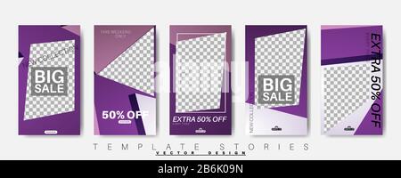 Editable Story background template. Vector Design web banner for social media. Post layout template. Stock Vector