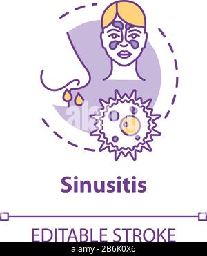 Sinusitis Concept Icon. Stuffy Nose. Influenza Complication ...