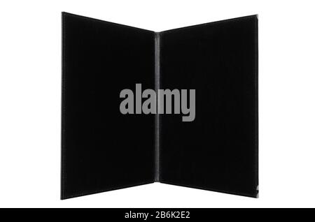 leather open portfolio for documents on a white background Stock Photo