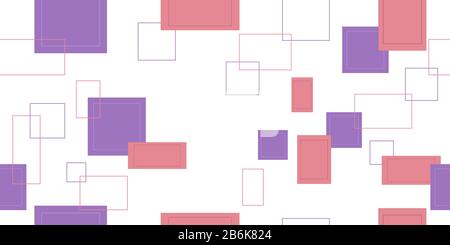 Seamless pattern from colorful rectangles and squares. Vector illustration. Isolated elements on a white background. Stock Vector
