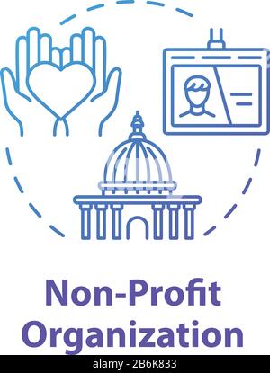 Non-profit organization concept icon. Volunteering and goodwill. Social care center. Charity services idea thin line illustration. Vector isolated Stock Vector