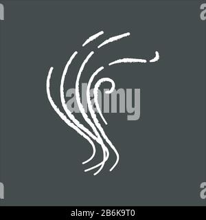 Odor chalk white icon on black background. Bad smell. Perfume scent. Stink cloud, stench, gas. Dirty air, emission. Smoke stream, fume swirls Stock Vector
