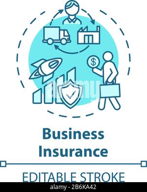 Business insurance concept icon. Deposit benefit. Money loss prevention. Policy for employee. Capital growth idea thin line illustration. Vector Stock Vector