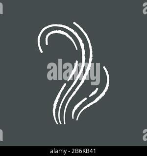 Bad smell chalk white icon on black background. Perfume scent. Toxic gas, stench. Stinky odor. Fragrance curves. Smoke stream, fume swirls Stock Vector