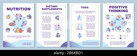 Healthy lifestyle brochure template. Complementary medicine flyer, booklet, leaflet print, cover design with linear icons. Vector layouts for Stock Vector