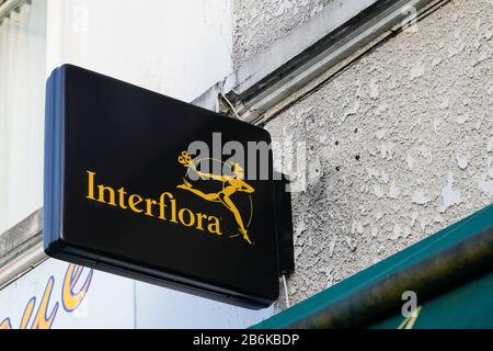 Bordeaux , Aquitaine / France - 02 15 2020 : Interflora florist sign shop logo flower store Stock Photo