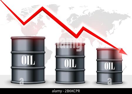 Oil price drop. Vector illustration Stock Vector