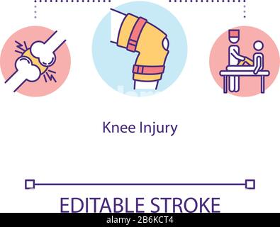 Illustration of knee sprain and ligament damage Stock Vector Image ...