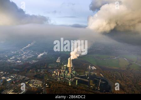 power plant Luenen, aerial view, 26.11.2013, Germany, North Rhine-Westphalia, Ruhr Area, Luenen Stock Photo