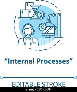 Internal processes concept icon. Finance, economy. Client attraction. Acquire customers. Optimization idea thin line illustration. Vector isolated Stock Vector