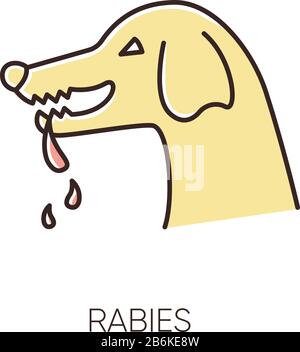 Virus rabies color line icon. Vector illustration Stock Vector Image ...