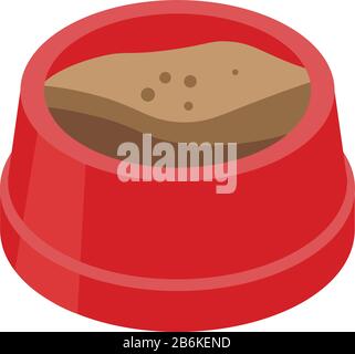 Food hamster plate icon, isometric style Stock Vector