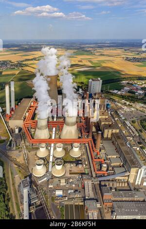 , Niederaussem Power Station, 16.08.2013, aerial view, Germany, North Rhine-Westphalia, Niederaussem Stock Photo