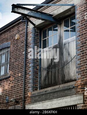Warehouse on Purfleet Quay adjoining 3 King Street grain crane kings lynn norfolk england Stock Photo