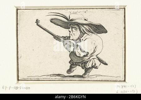 Dwarf with lute and sword Varie figure gobbi di Jacopo Callot (series ...